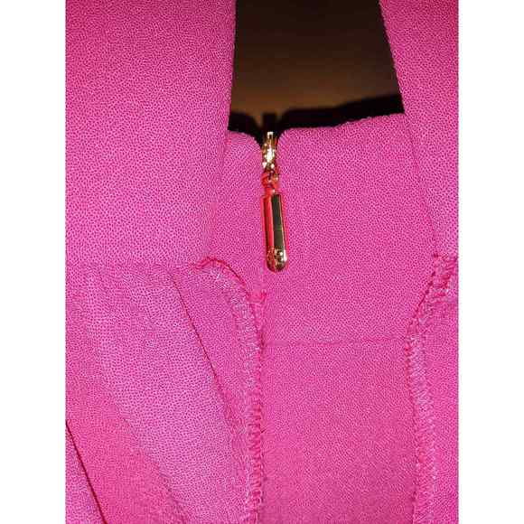 Trina Turk Sz 4 KAYLEEN Dress Magenta Fuchsia Pink Open Split Back - Picture 6 of 15